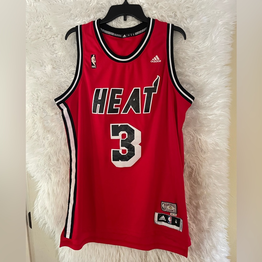 Miami Heat Dwayne Wade #3 Adidas Hardwood Classics Men’s Jersey-Medium +2 Length
